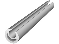 Профиль-вал аллюминевый для натяжения бокового тента, Ø27 мм, L-3 м (8204)
